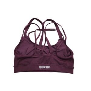 Victoria's Secret Strappy Back Sports Bra Burgundy Athleisure Yoga Gym Medium